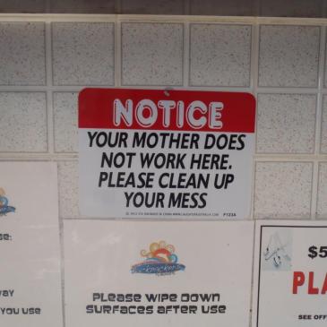 Hostel clean up your mess