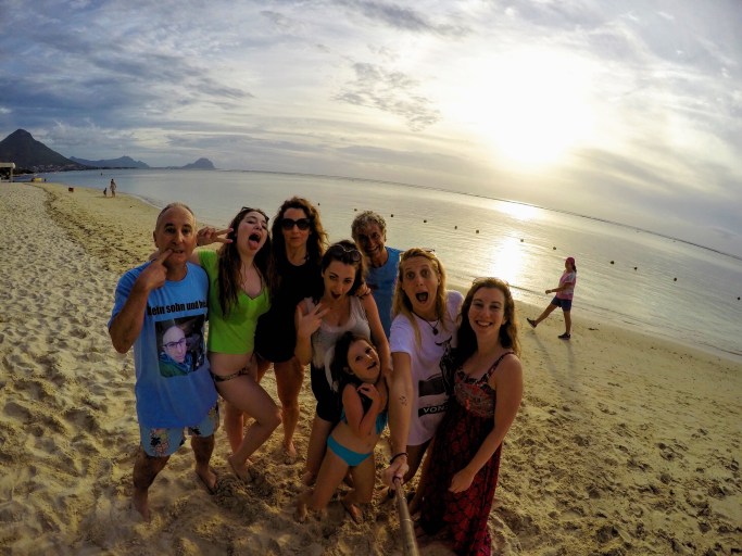 Family Photo Mauritius Sunset GoPro